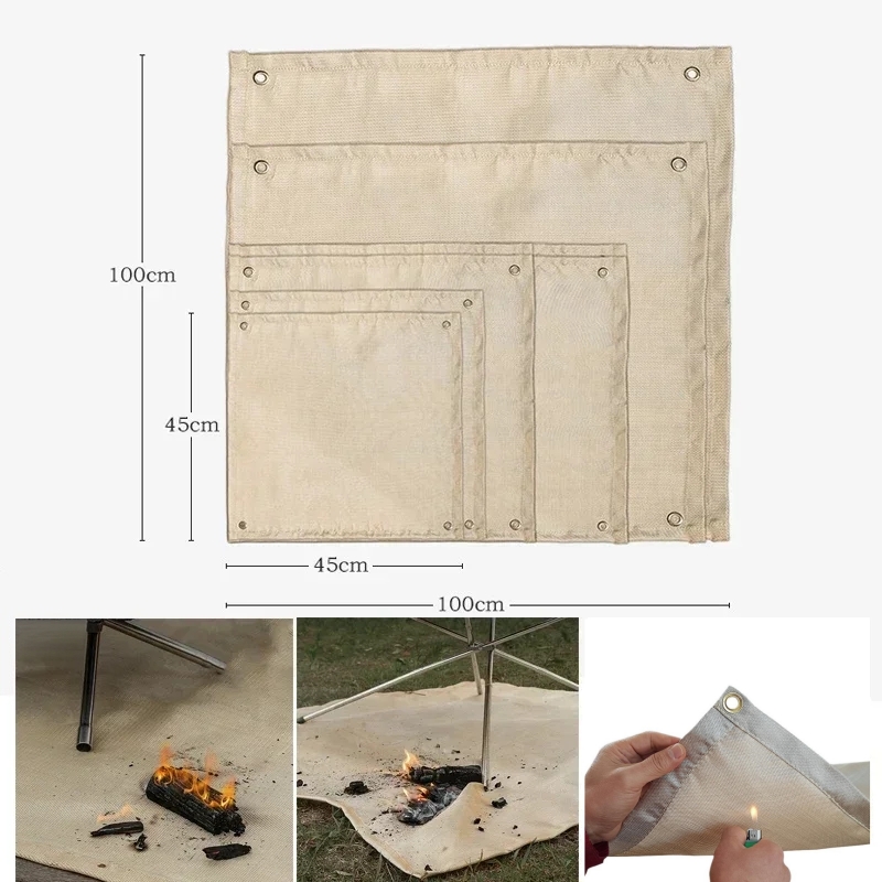 Outdoor Camping Fire - Tapis ignifuge pour camping, couverture résistante
