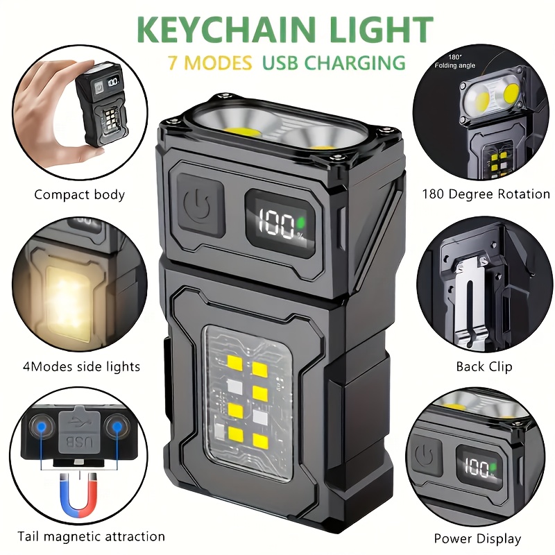 Outdoor Camping Decor - Mini lampe de poche LED Rechargeable,
