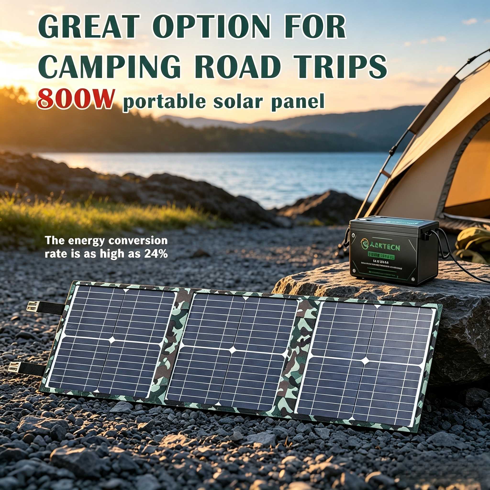 Zd Outdoor Camping - Générateur solaire 800W avec chargeur de