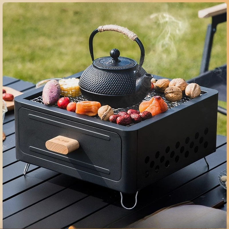 Outdoor Camping Stove - Barbecue au charbon de bois portable,