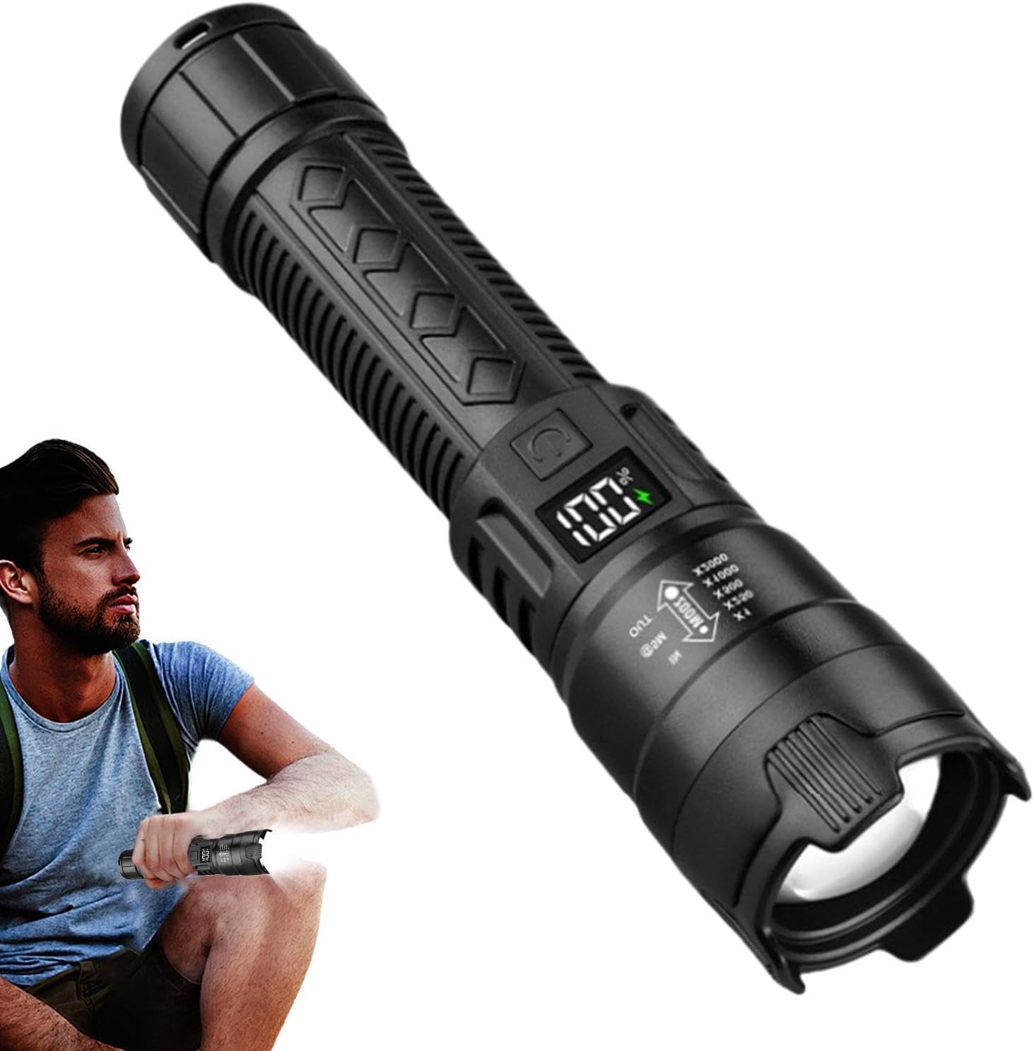 Outdoor Camping Decor - Lampe de poche tactique LED 2000LM,