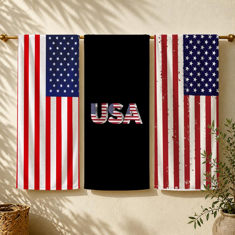 Outdoor Camping Usa - Flag A-America U-USA F-Flag Towel Serviette