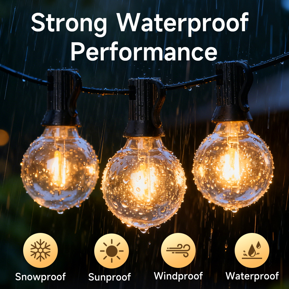 Outdoor Camping Lights String - Guirlande lumineuse extérieure Led G40, 7.5/15/30M,