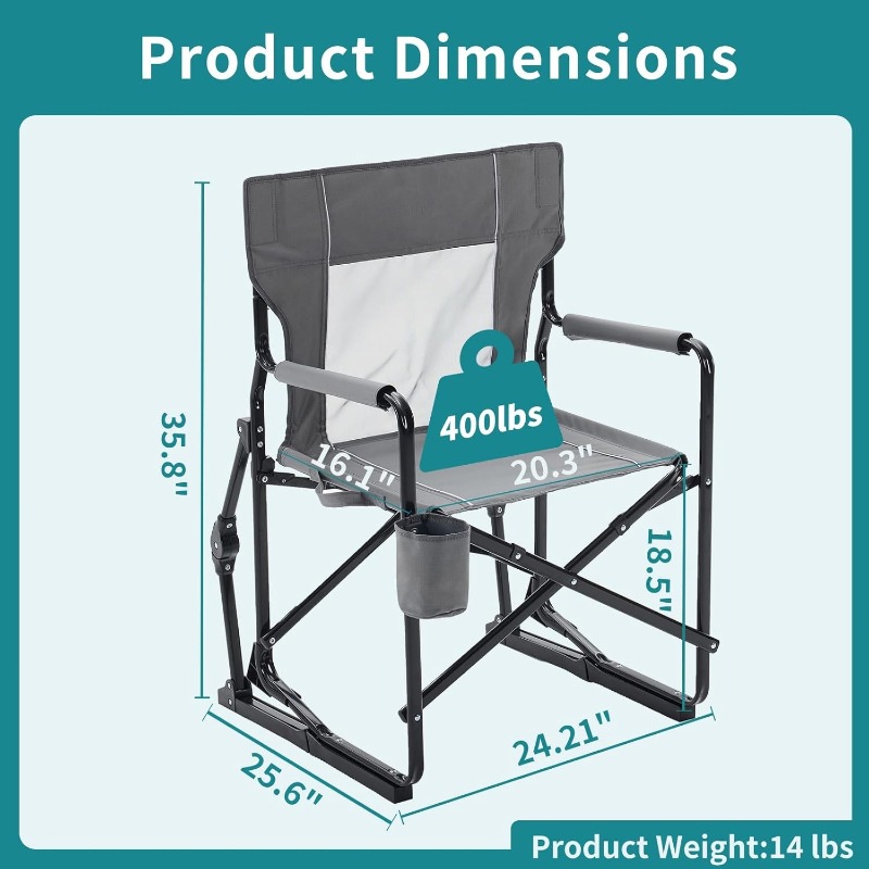 Outdoor Camping Rocker - Chaise de camping pliante à bascule