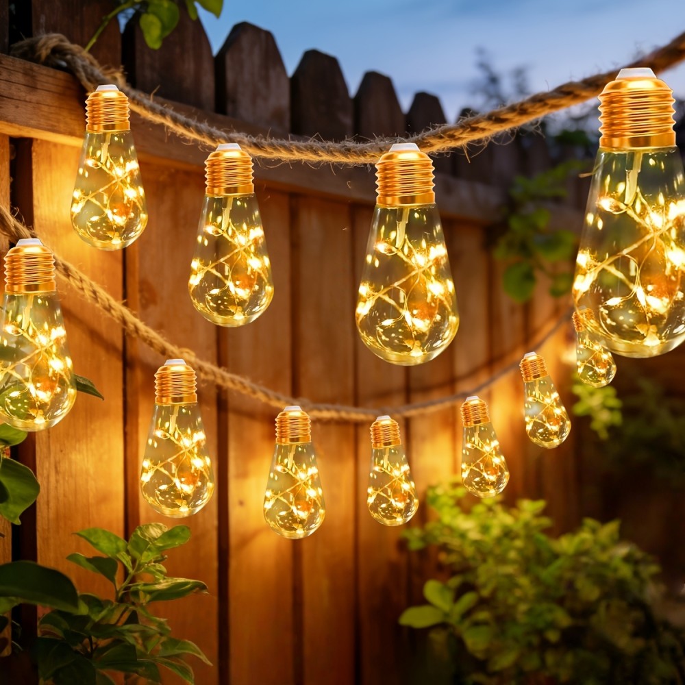 Outdoor Camping Lights String - Guirlande solaire extérieure 10/20 LED, guirlande