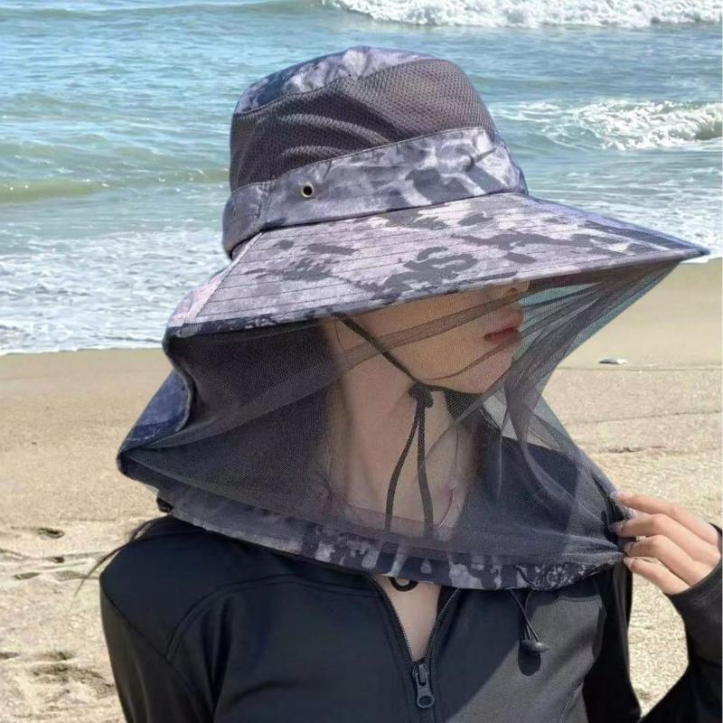 Outdoor Camping Hat - Casquette de pêche avec masque anti-moustiques