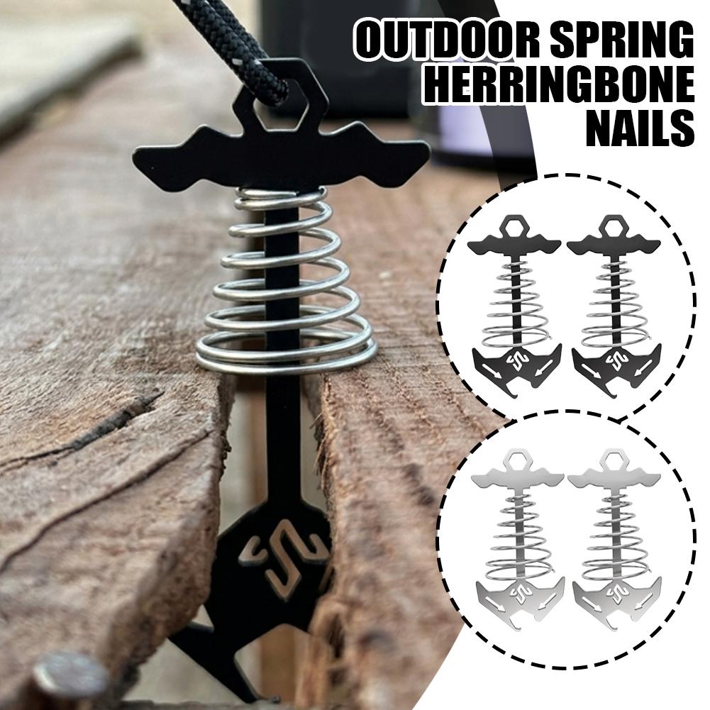 Outdoor Camping Tarp - CLS Spring Fishbone Deck Anchor, attache
