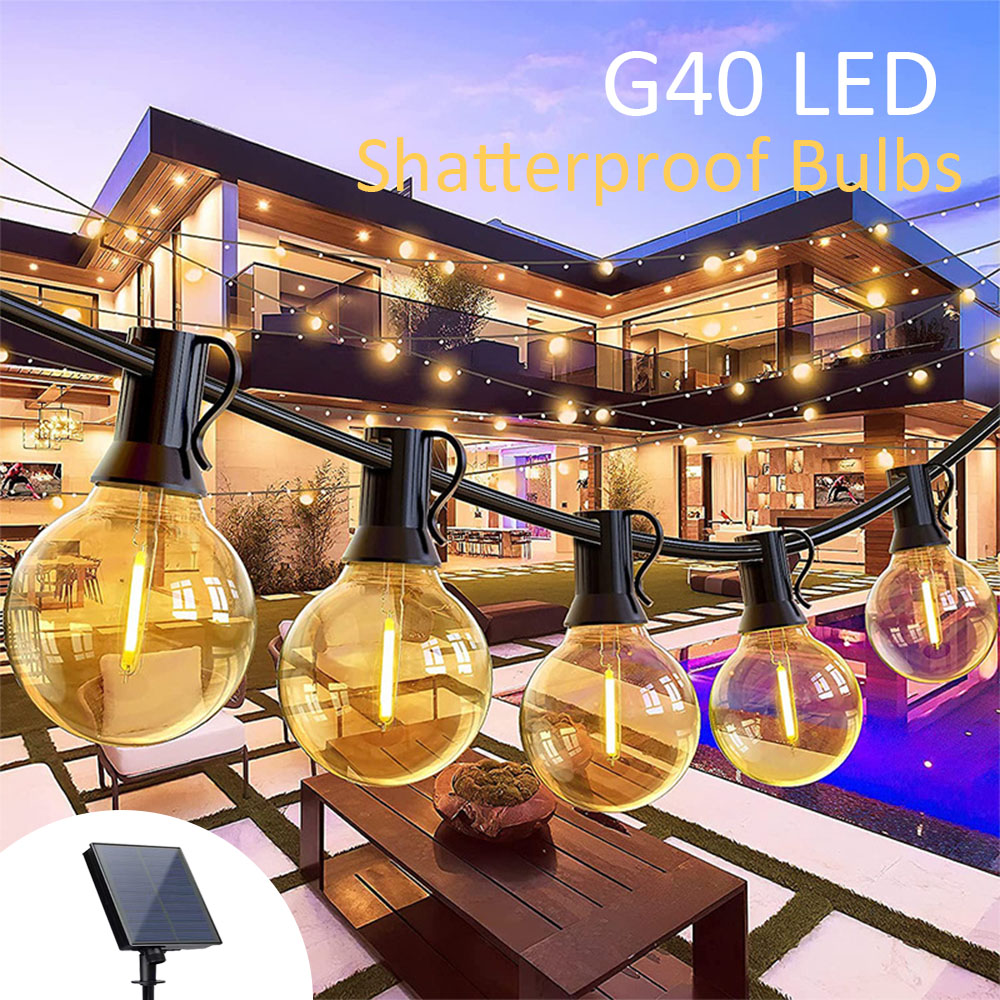 Outdoor Camping Lights String - Guirlandes lumineuses à énergie solaire, 40