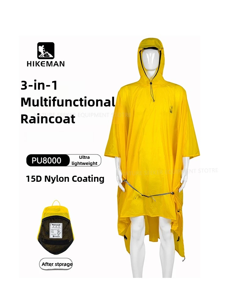 Camping Rain Poncho - Housse imperméable 15D/210T, Poncho de pluie