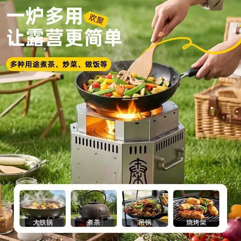 Poêle à bois en acier inoxydab - Outdoor Camping Fire avis et prix