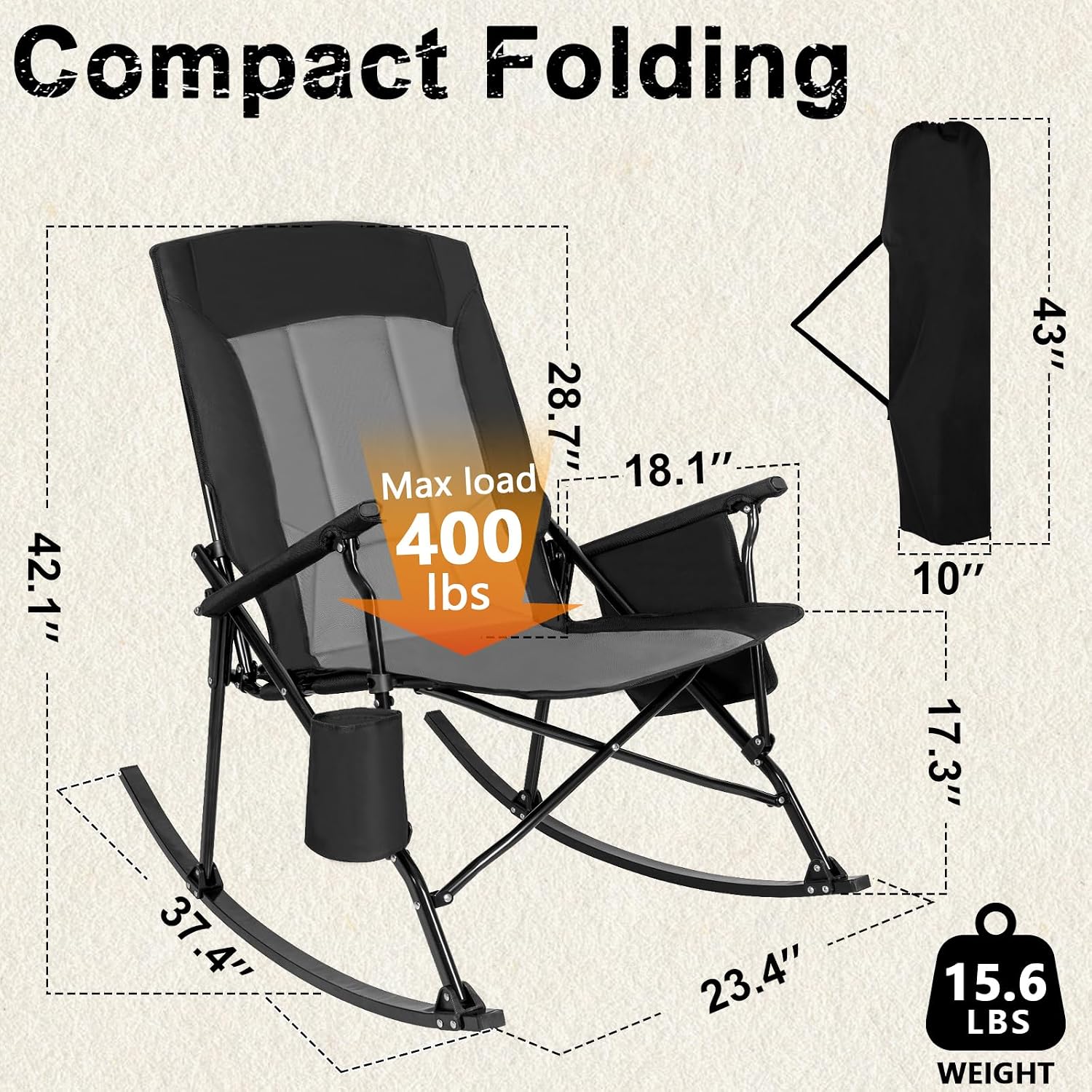 Fauteuil à bascule portable à  - Outdoor Camping Rocker avis et prix