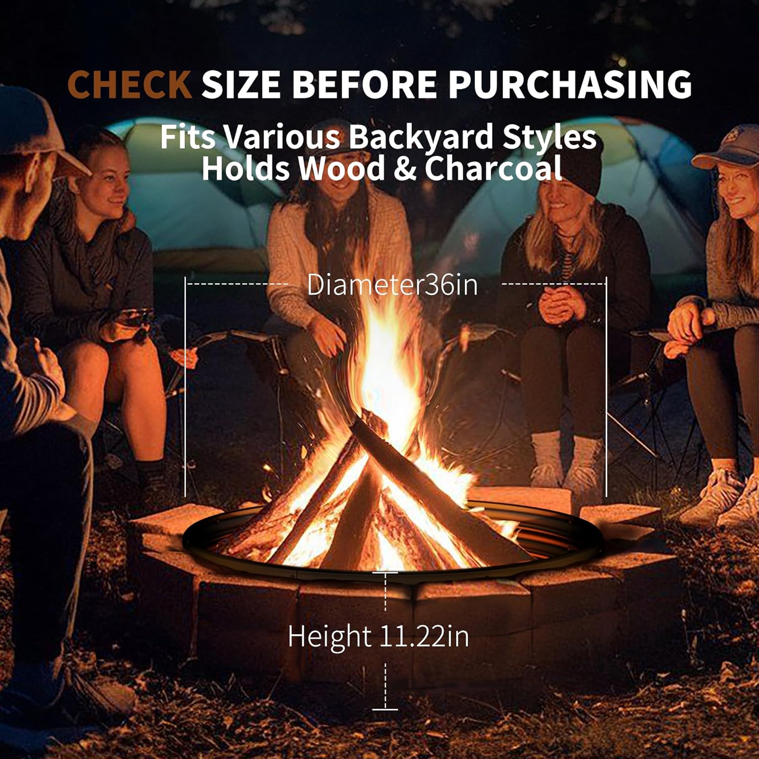Anneau de foyer robuste de 36  - Outdoor Camping Fire avis et prix
