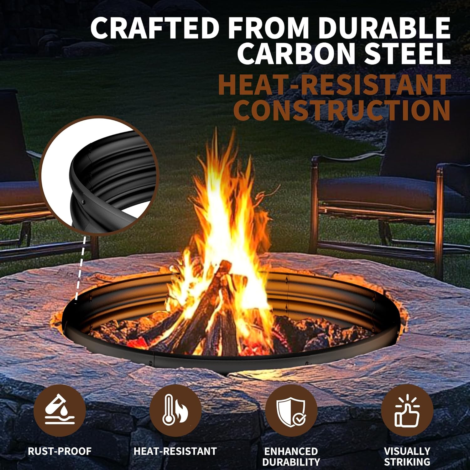 Anneau de foyer robuste de 36  - Outdoor Camping Fire avis et prix