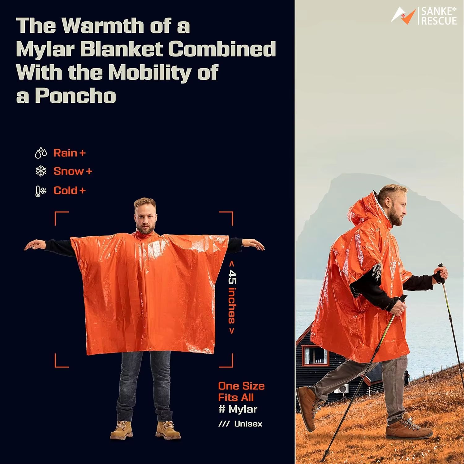 Poncho de pluie d'urgence, cou - Camping Rain Poncho avis et prix