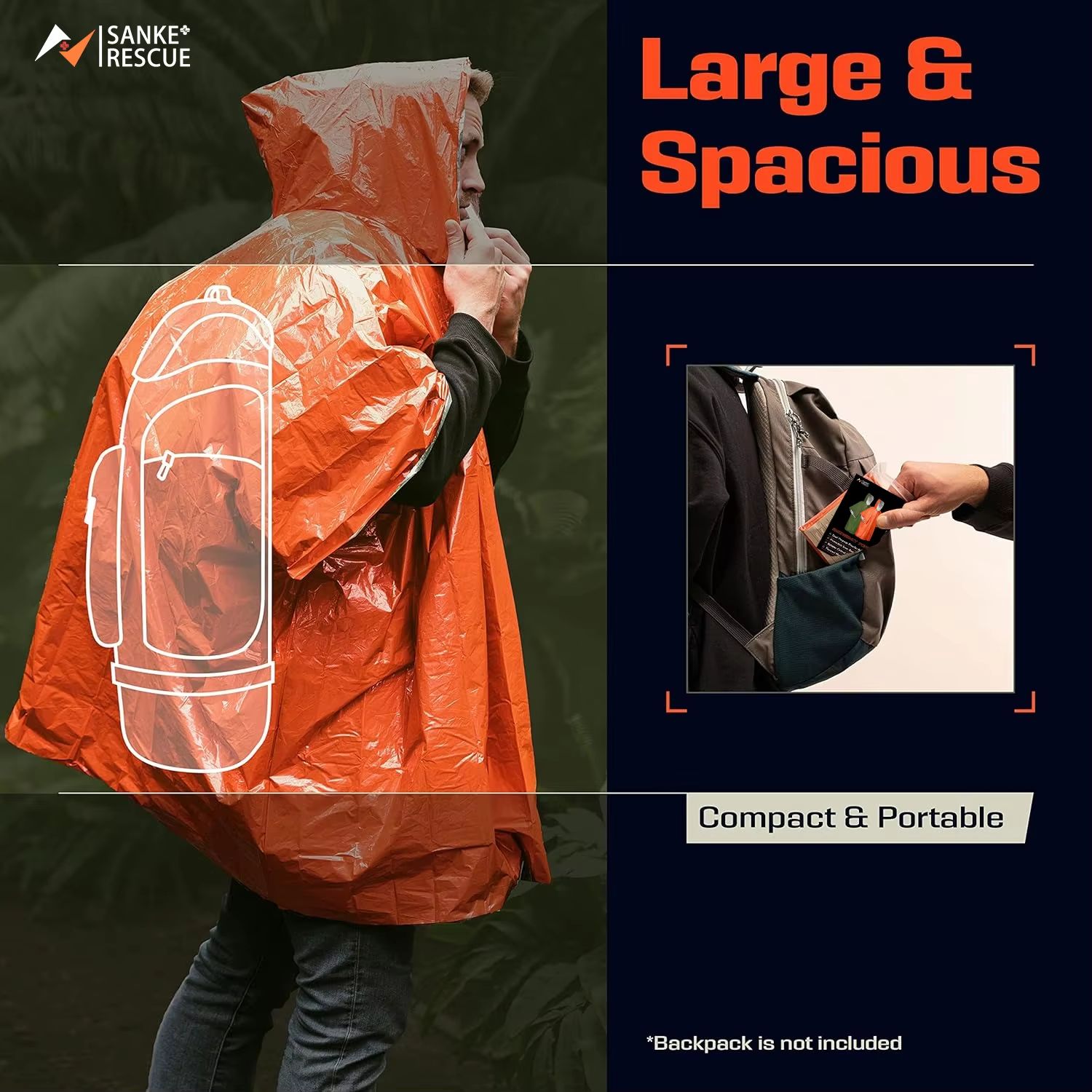 Poncho de pluie d'urgence, cou - Camping Rain Poncho avis et prix