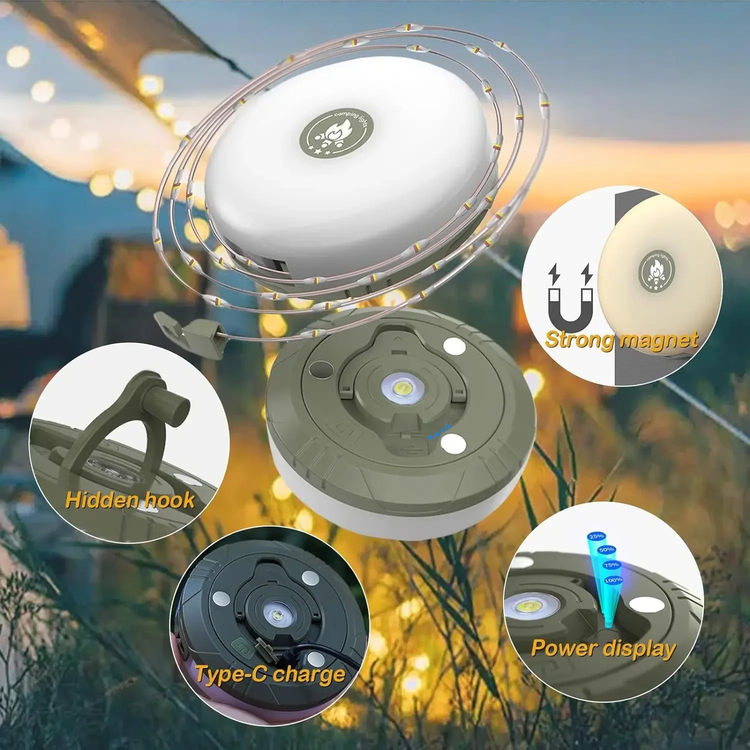 4 en 1 Camping lumière LED bob - Outdoor Camping Lights String avis et prix
